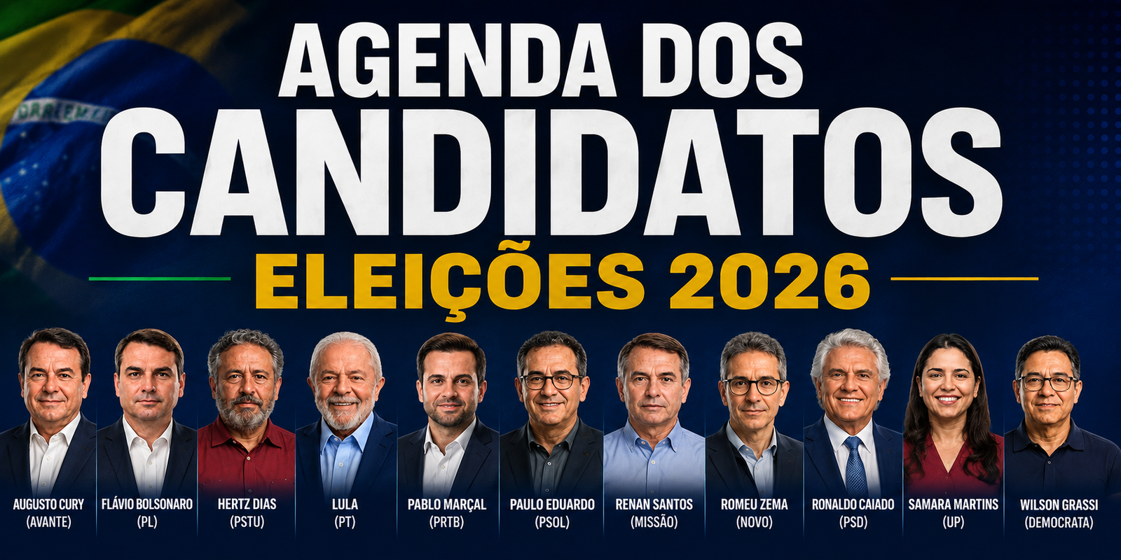 Eleições 2026: confira a agenda dos candidatos à Presidência da República nesta quarta-feira (23)